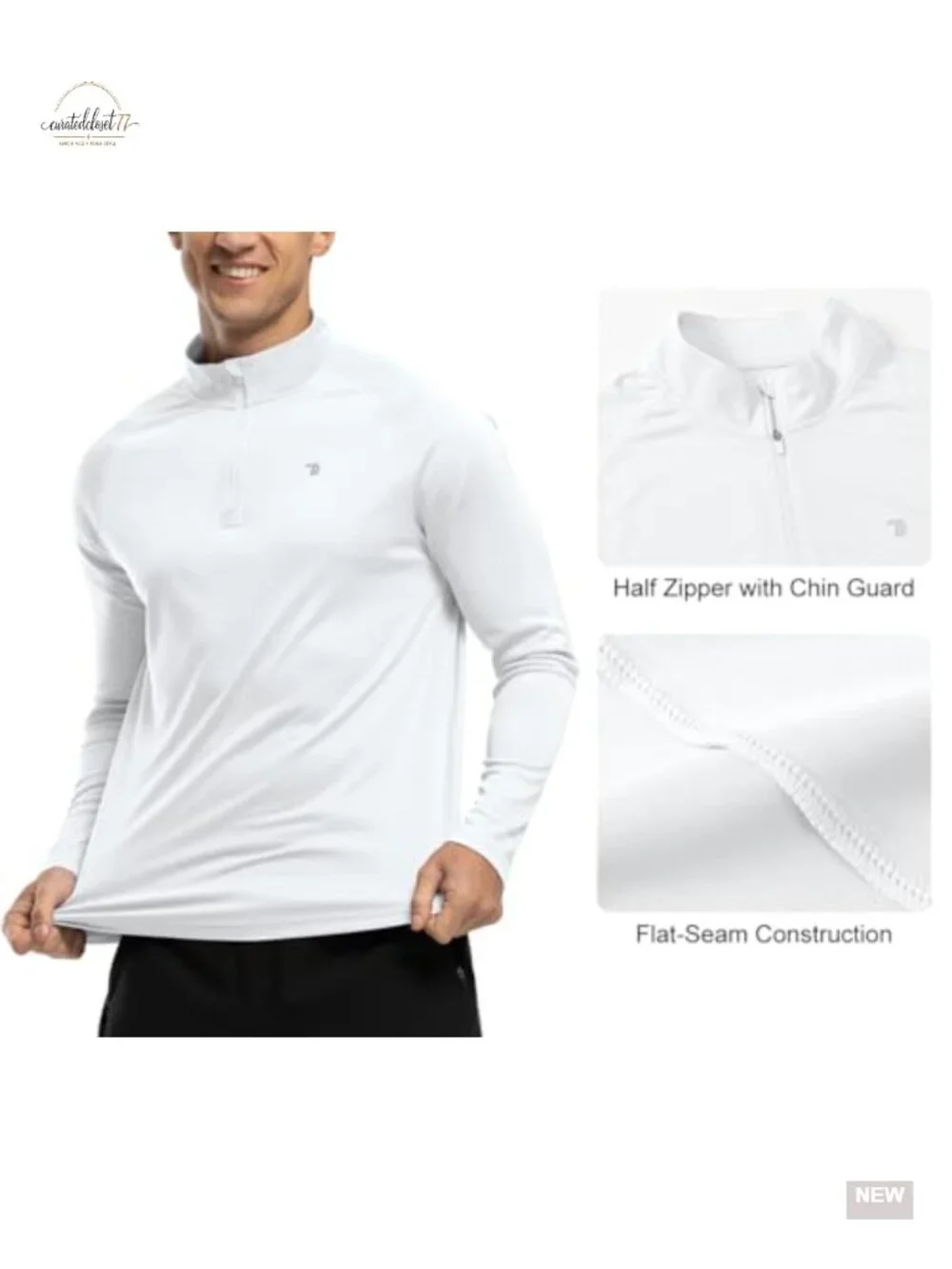 Men's Long Sleeve UPF 50+ Quarter Zip Quick Dry Sun Shirt